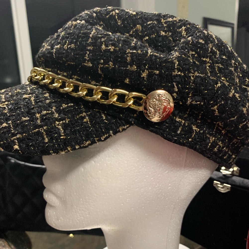 Wool Newsboy Hat Black - Picture 1 of 4